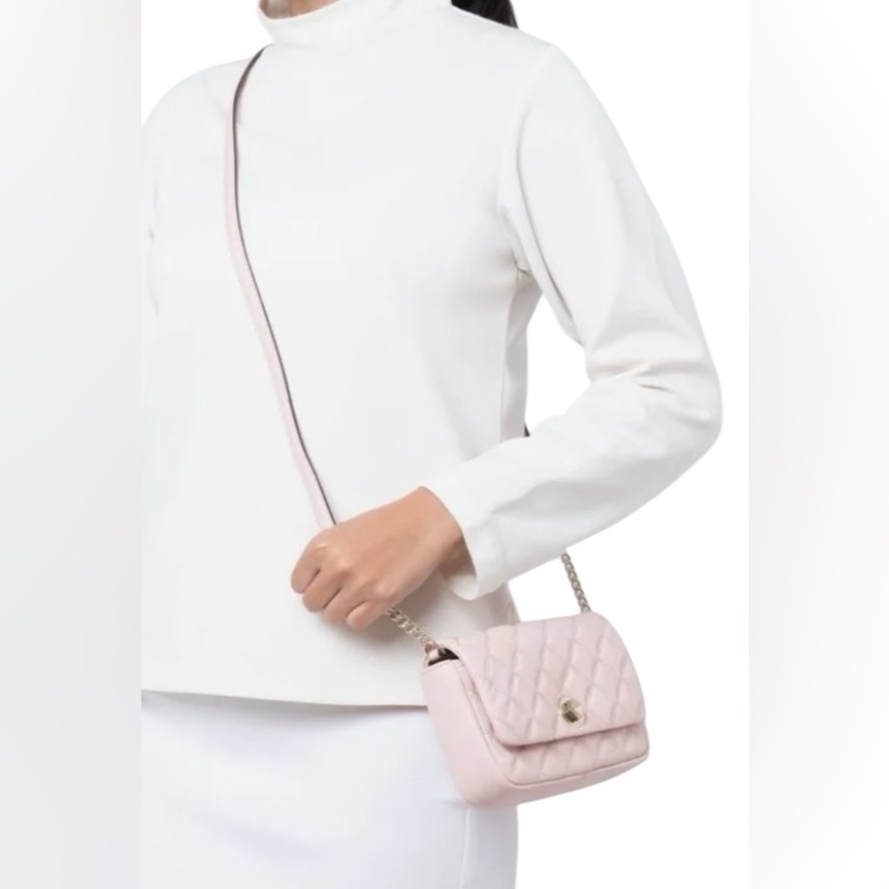 Kate Spade NWT Natalia Quilted Smooth Leather Turnlock Crossbody Rose Smโฆ - Picture 16 of 16